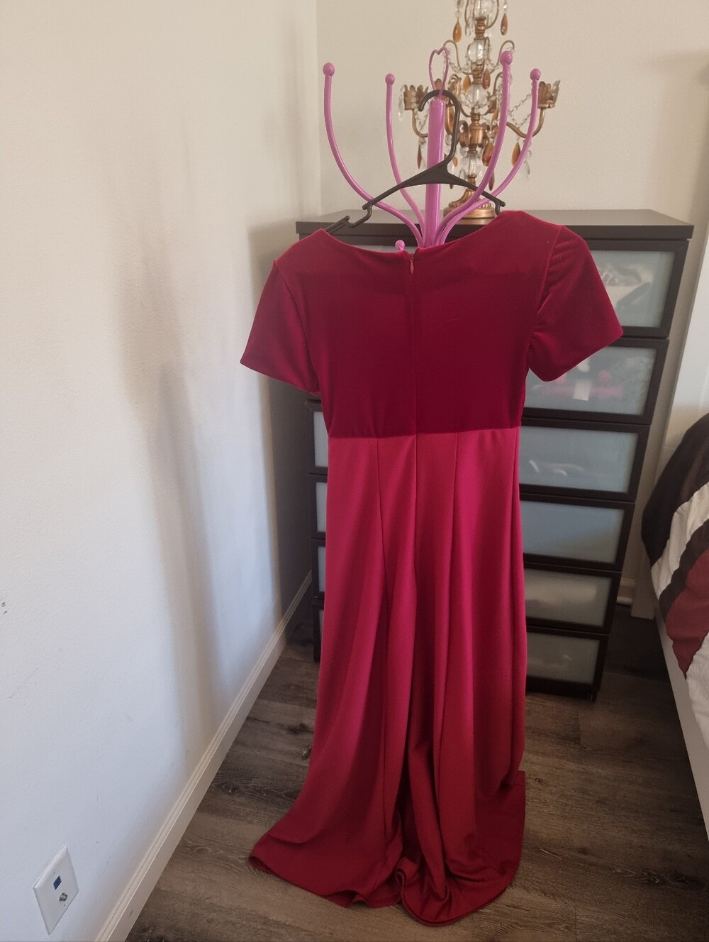 Women's Two-Tone Red Maxi Dress